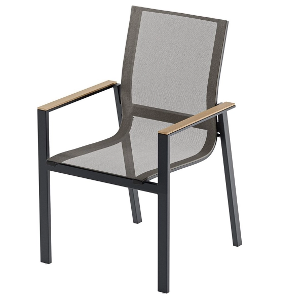 Krzesło do zestawu jadalnianego ogrodowego BELLANTI Verona Luna | Dark Grey – aluminiowe