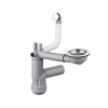 Syfon do zlewozmywaka granitowego 1-komorowego stal, Space-Saver Lux Deante