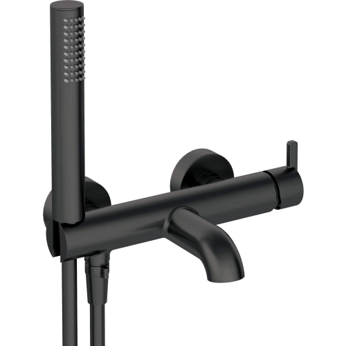 Bateria wannowa z zestawem prysznicowym, Deante, nero