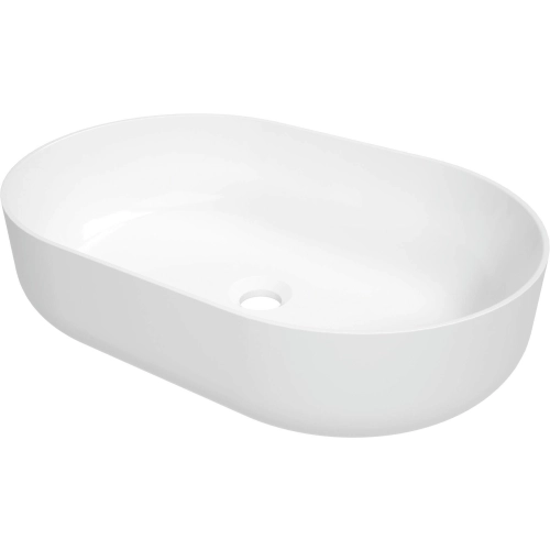Umywalka ceramiczna nablatowa owalna biała 58x38 cm, Round Deante
