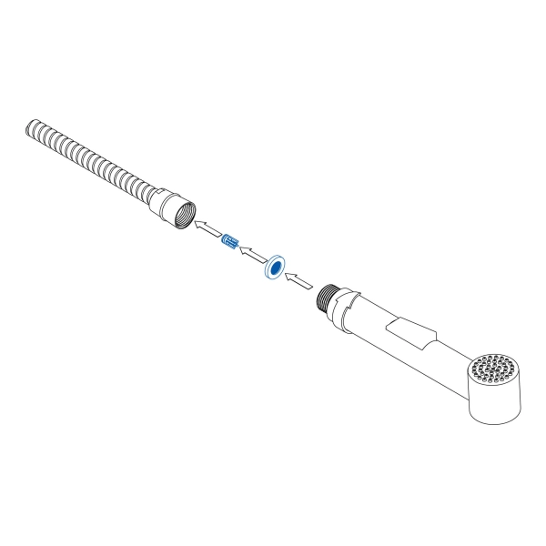 Zaworek zwrotny do węży prysznicowych, biały