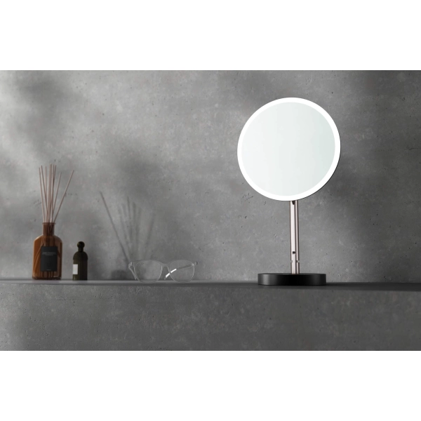 Lusterko kosmetyczne stojące - podświetlenie LED, Deante, chrom