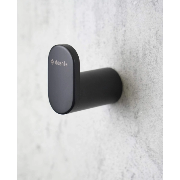 Haczyk pojedynczy czarny mat Nero, Round Deante