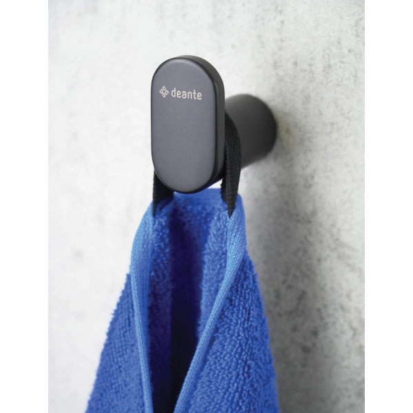 Haczyk pojedynczy czarny mat Nero, Round Deante