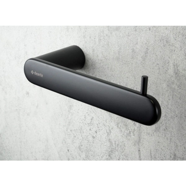 Uchwyt na papier toaletowy ścienny czarny mat Nero, Round Deante