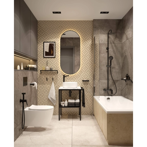 Uchwyt na papier toaletowy ścienny czarny mat Nero, Round Deante