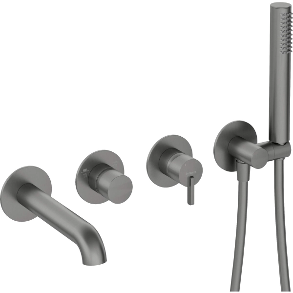 Bateria wannowa 4-otworowa podtynkowa titanium, Silia Deante