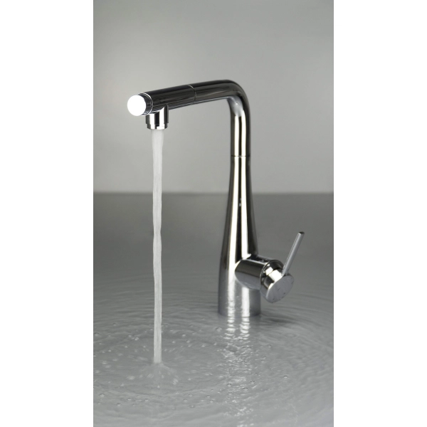 Bateria kuchenna z podłączeniem do filtra wody z wyciąganą wylewką, Deante, chrom