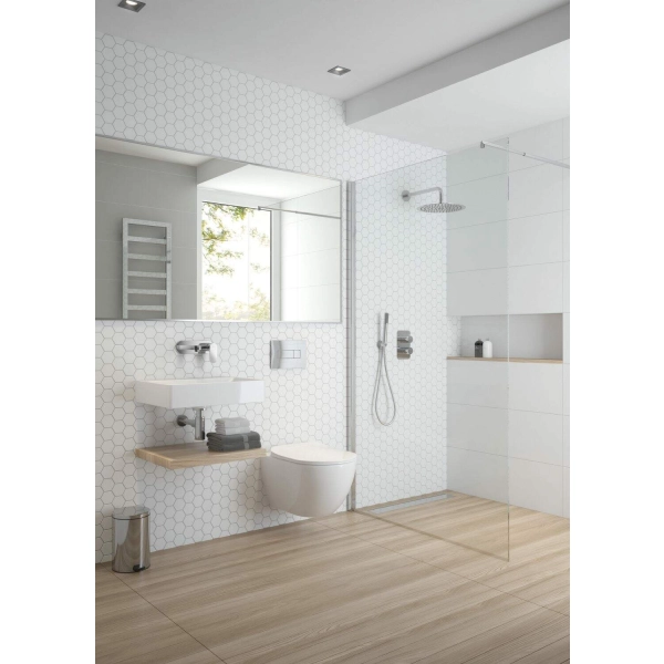 Umywalka nablatowa/ścienna 50x40 cm prostokątna biała, Temisto Deante