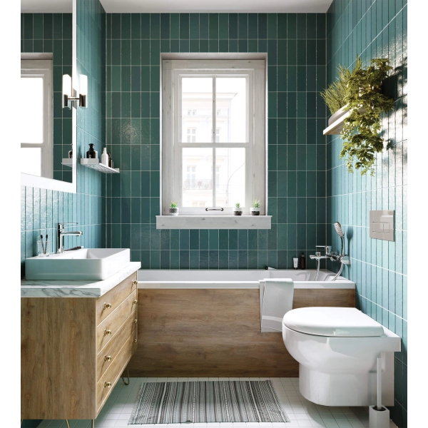 Umywalka nablatowa/ścienna 50x40 cm prostokątna biała, Temisto Deante