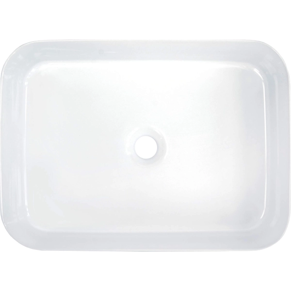 Umywalka nablatowa 50x36 cm prostokątna biała, Hiacynt Deante
