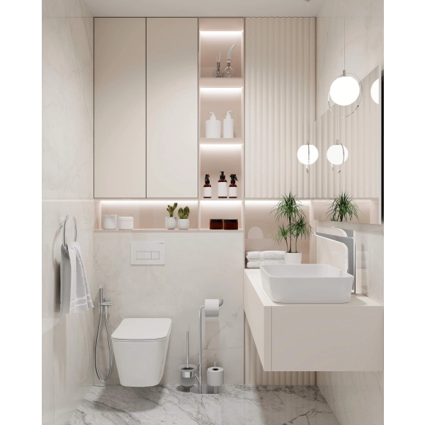 Umywalka nablatowa 50x36 cm prostokątna biała, Hiacynt Deante