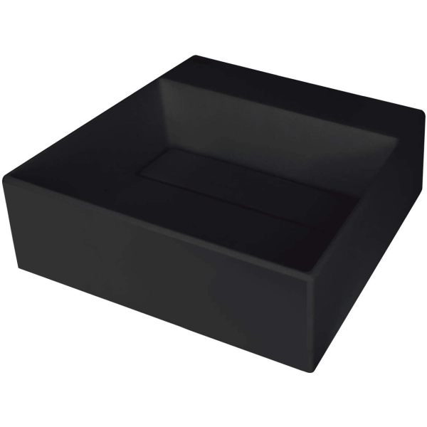 Umywalka granitowa nablatowa z miejscem na baterię - z maskownicą, Deante, nero