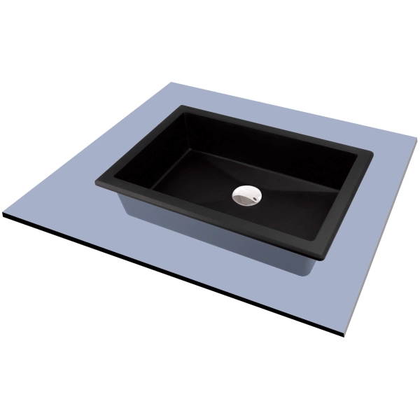 Umywalka podblatowa/wpuszczana 50x35 cm prostokątna czarny mat Nero, Correo Deante