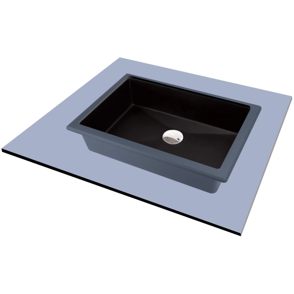 Umywalka podblatowa/wpuszczana 50x35 cm prostokątna czarny mat Nero, Correo Deante