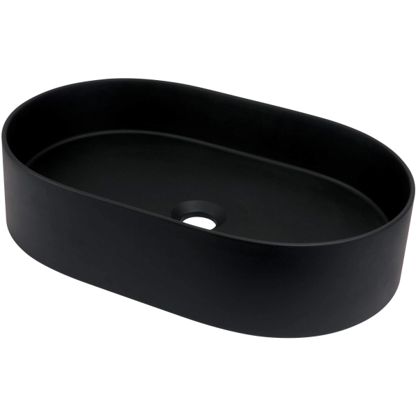 Umywalka nablatowa 55x35 owalna czarny mat Nero, Silia Deante