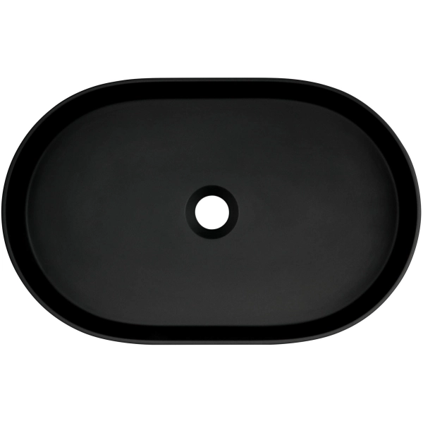 Umywalka nablatowa 55x35 owalna czarny mat Nero, Silia Deante