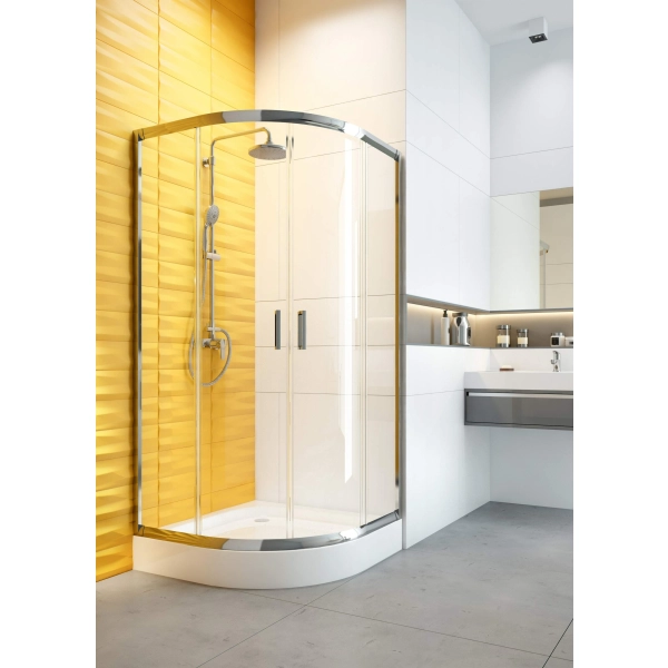 Brodzik akrylowy półokrągły 90x90 cm biały, Funkia Deante