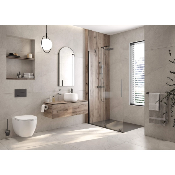 Deszczownica z baterią prysznicową termostatyczną, Deante, titanium