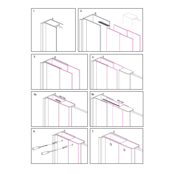 Profil poszerzający do kabiny z elementami montażowymi 200 cm czarny mat Nero, Deante