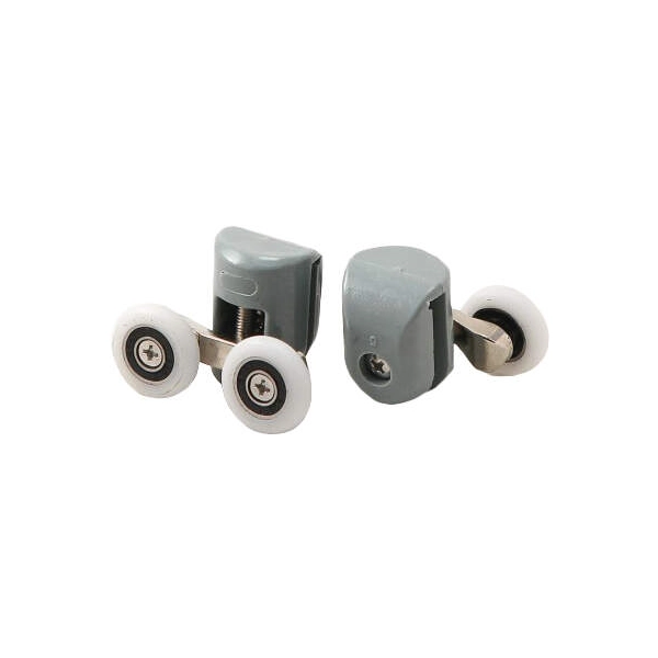 Rolki górne podwójne do szyb 5 mm - FI 23 mm, biały-szary