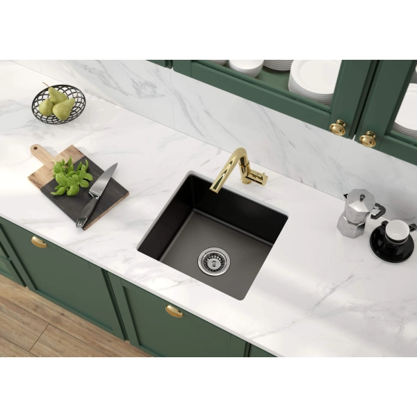 Zlewozmywak ceramiczny 1-komorowy, Deante, pl_cappuccino mat