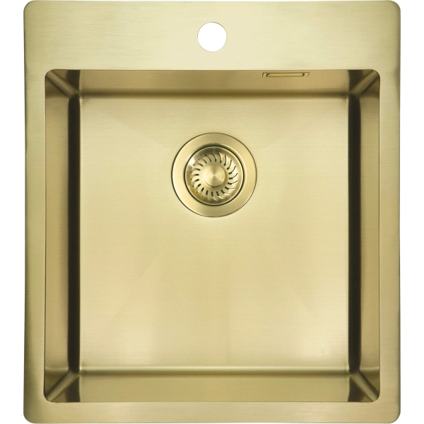 Zlewozmywak stalowy 1-komorowy, Deante, złoto szczotkowane