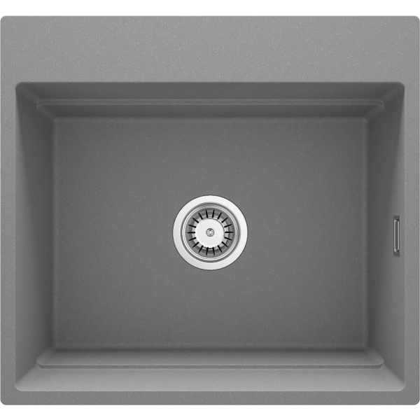 Zlewozmywak granitowy magnetyczny 1-komorowy, Deante, szary metalik