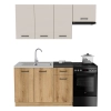 Zestaw mebli kuchennych Kaszmir mat/Dąb Evoke z blatem czarnym, SIMPLY 170 cm