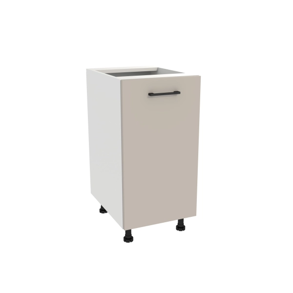 Zestaw mebli kuchennych Kaszmir mat ryflowany z blatem Dąb Evoke, SIMPLY 200 cm