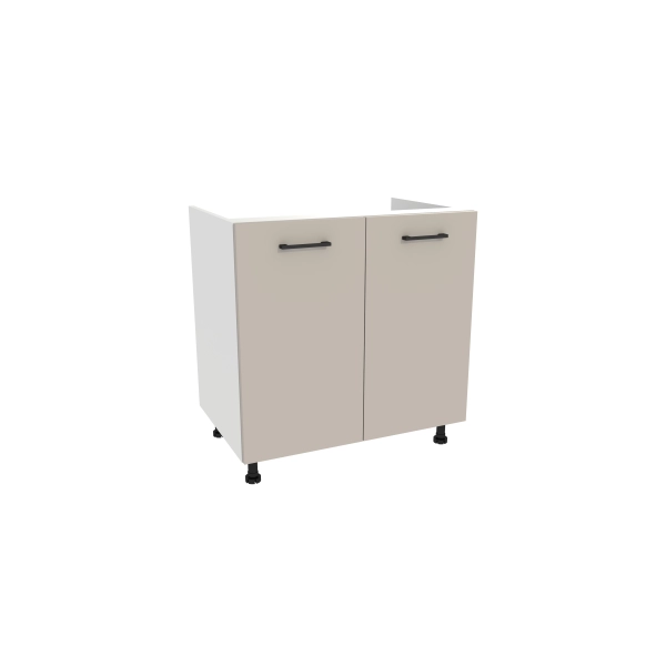 Zestaw mebli kuchennych Kaszmir Ryflowany/mat z blatem Dąb Evoke, SIMPLY 170 cm