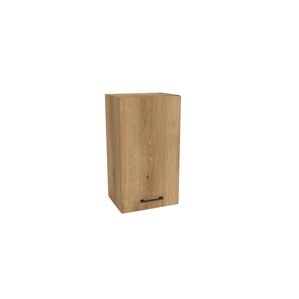 Zestaw mebli kuchennych Dąb Evoke/Czarny mat z blatem czarnym, SIMPLY 170 cm