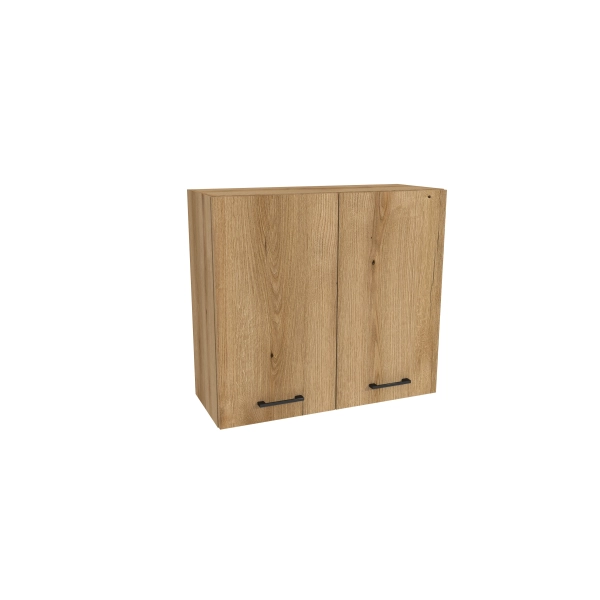 Zestaw mebli kuchennych Dąb Evoke/Czarny mat z blatem czarnym, SIMPLY 170 cm