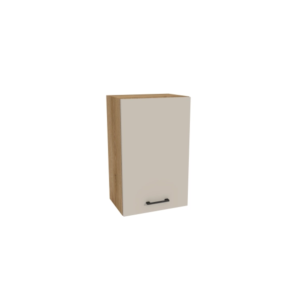 Zestaw mebli kuchennych Kaszmir mat/Dąb Evoke z blatem czarnym, SIMPLY 170 cm