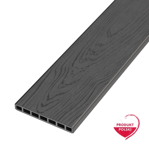 Deska ogrodzeniowa pozioma/sztacheta kompozytowa GAMRAT Premium, wzór drewna, grafit 150 x 19 x 2000mm