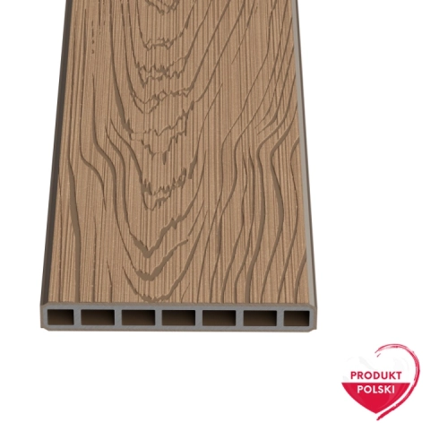 Deska ogrodzeniowa pozioma/sztacheta kompozytowa GAMRAT Premium, wzór drewna, orzech 150 x 19 x 2000mm