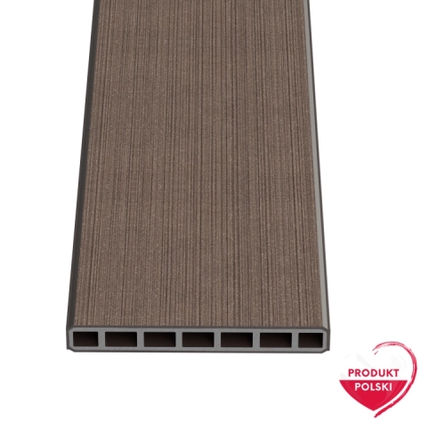 Deska ogrodzeniowa pozioma/sztacheta kompozytowa GAMRAT Classic, szczotkowana, ciemny brąz 150 x 19 x 2000mm