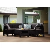 Narożny zestaw ogrodowy KETER Corfu Relax Set – sofa narożna z poduszkami i stolik technorattan odporny na warunki atmosferyczn - grafit