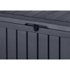 Skrzynia ogrodowa KETER Glenwood Storage Box 390 l. – stylowy schowek i siedzisko 2w1 - grafit
