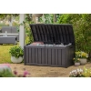 Skrzynia ogrodowa KETER Glenwood Storage Box 390 l. – stylowy schowek i siedzisko 2w1 - grafit
