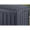 Skrzynia ogrodowa KETER Glenwood Storage Box 390 l. – stylowy schowek i siedzisko 2w1 - grafit