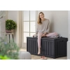 Skrzynia ogrodowa KETER Glenwood Storage Box 390 l. – stylowy schowek i siedzisko 2w1 - brąz