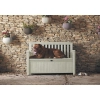 Ławka ogrodowa ze schowkiem KETER Patio Bench 265 l., imitacja drewna, dla 2 osób - brąz