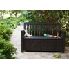 Ławka ogrodowa ze schowkiem KETER Patio Bench 265 l., imitacja drewna, dla 2 osób - brąz