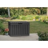 Skrzynia Ogrodowa KETER Kentwood Storage Box 190 l. – Schowek i Siedzisko 2w1 | Odporna na Warunki Atmosferyczne i UV - grafit