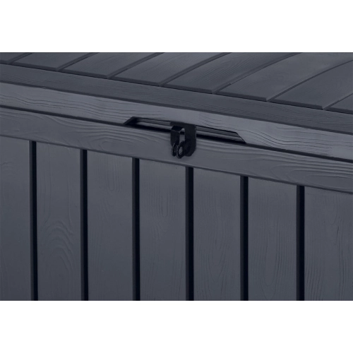 Skrzynia ogrodowa KETER Glenwood Storage Box 390 l. – stylowy schowek i siedzisko 2w1 - grafit