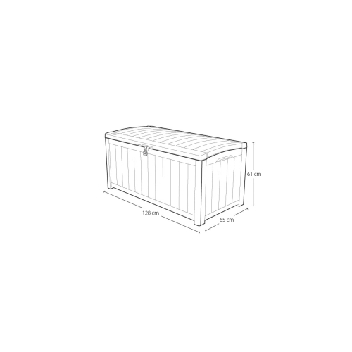Skrzynia ogrodowa KETER Glenwood Storage Box 390 l. – stylowy schowek i siedzisko 2w1 - grafit