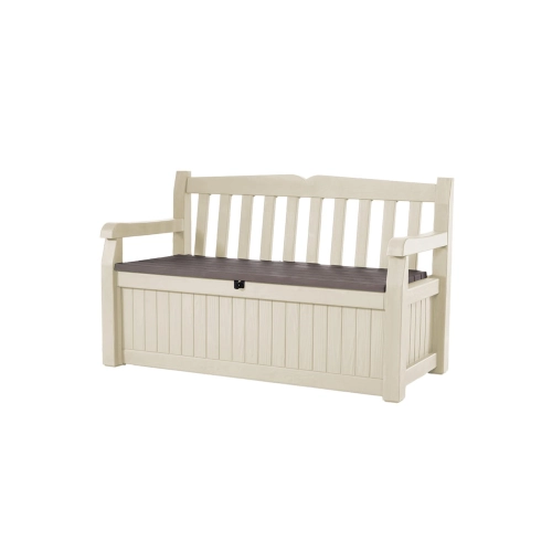Ławka ogrodowa ze schowkiem KETER Eden Garden Bench 265 l., efekt drewna - kremowy