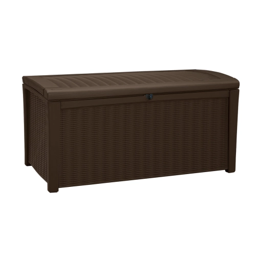 Skrzynia ogrodowa KETER Borneo Storage Box – schowek z funkcją siedziska dla 2 osób | 130 cm, odporna na warunki atmosferyczne