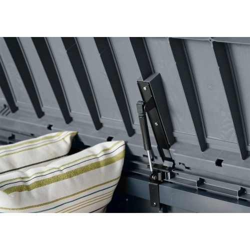 Skrzynia ogrodowa KETER Glenwood Storage Box 390 l. – stylowy schowek i siedzisko 2w1 - brąz